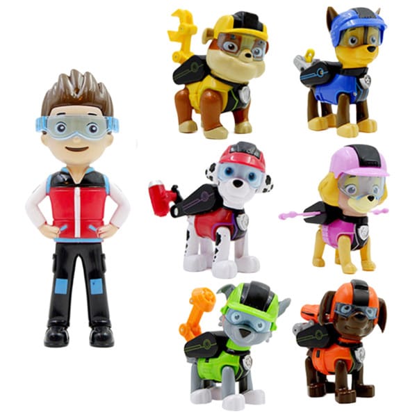 فیگور سگ‌های نگهبان مجموعه 7 عددی رایدر و شش سگ Paw Patrol